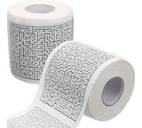 EXHUMKY 2 Rolls Bathroom Toilet Paper Roll Maze Printing Pattern Design Disposable Wood Pulp Tissue for Toilet Creative Funny Style for Home Bathroom Use