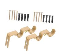 EXHUMKY 2 Sets Sturdy Curtain Rod Supports of Heavy Duty Brackets for Easy Installation Fixing Holders for Various Home Decor Needs Warm Gold Random Color