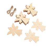 EXHUMKY 20pcs Angel Shape Wooden Ornaments Unfinished Smooth Surface DIY Craft Cutouts for Christmas Wedding Birthday Party Thanksgiving Decorations