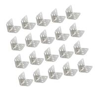 EXHUMKY 20pcs L Shaped Corner Brace Shelf Support Brackets, Right Angle Iron Brackets with Strong Hardness, Silver Colour, Suitable for Storage Rack and Clothes Hanger