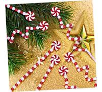 EXHUMKY 25 Pcs Twisted Candy Cane Decorations Beaded Christmas Ornaments in Classic for Tree Wall Door Holiday Party Supplies