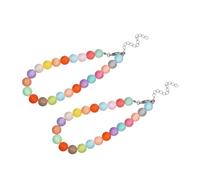 EXHUMKY 2pcs Beads Dog Necklace: Adjustable Colorful Beaded Pet Necklace - Candy-colored Pet Collar For Puppy Kitten Party Wedding Birthday