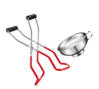 EXHUMKY 2pcs Canning Jar Lifter Tongs Set Non-Slip Anti-Scald Bottle Clamp Kitchen Tool for Hot Glass Jars and Milk Bottles Preservation Random Color