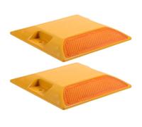 EXHUMKY 2pcs Reflective Road Markers Plastic Reflectors for Driveway Entrance Yellow Easy Installation Sidewalk Safety