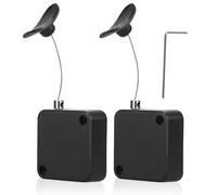 EXHUMKY 2pcs Retractable Steel Cable Lock with Latch and Arc-Shaped Cap, 1m Anti-Theft Remote Control Tether Security Cable for Tools and Equipment