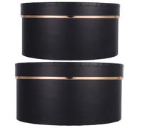 EXHUMKY 2pcs Round PVC Flower Boxes with Window Elegant Valentine's Day Present Packaging for Bouquet Arrangement Keeps Flowers Fresh and Showcases Beauty