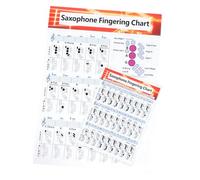 EXHUMKY 2pcs Saxophone Learning Guide Posters Coated Paper Chords Chart for Beginners Read Saxophone Fingering Reference for Music Crafting
