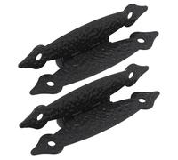 EXHUMKY 2pcs Vintage Butt Hinges for Cabinet Doors Antique Shaped Flush Mount Iron Hardware for Cabinets Toolboxes and Furniture Replacement