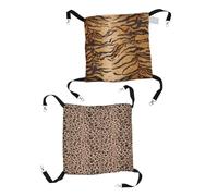 EXHUMKY 2pcs Winter Cat Hammock Hanging Pet Bed for Cats Animals Durable and Washable Leopard Tiger Print for Cages and Cozy Sleeping