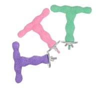 EXHUMKY 3pcs Bird Perch T Shaped Grinding Stand for Parrots Budgies Lovebirds and Finches Durable Chew Resistant Paw Grinding Stick for Bird Cage Accessories