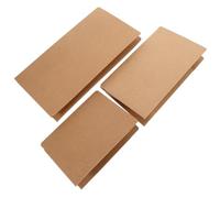 EXHUMKY 3pcs Kraft Paper File Folder Set - Small, Medium Large Kraft Document Organizer Wallets with Zipper - Travel Passport Holder, Card and Receipt Storage Bags for Office and School