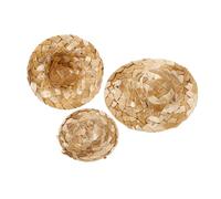 EXHUMKY 3pcs Parrot Miniature Hats Bamboo Weaving Rustic Bird Accessories Lightweight Portable for Photoshooting and Social Media