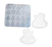 EXHUMKY 3pcs Silicone Guitar Pick Molds with Resin Mirror Surface for DIY Triangle Plectrum Casting and Storage Box, Practical Epoxy Guitar Picks Mold Set for Musician Accessories