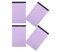 EXHUMKY 4pcs A5 Purple Lined Notepad Tear-off Legal Pads Smooth Writing Memo Notebook Portable Office and School Notebooks for Note Taking and Idea Recording