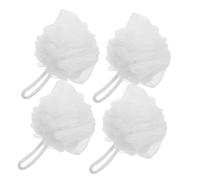 EXHUMKY 4pcs Bath Loofah Shower Scrubbers Set Large Soft Exfoliating Mesh Balls for Body Wash Back Scrubber White Bath Sponge for Men and Women