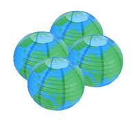 EXHUMKY 4pcs Earth Globe Paper Lanterns Durable Decorative Round Lanterns for Travel Parties Classroom Decor Earth Day Celebrations Engaging Learning Environment