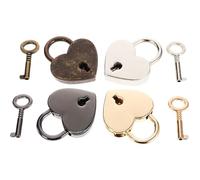 EXHUMKY 4pcs Heart Shaped Padlocks with Keys for Luggage and Diary Book Lightweight High Hardness Metal Locks Suitable for Everyday Life