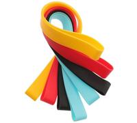EXHUMKY 4pcs Silicone Beach Towel Bands Stretchable Towel Clips for Beach Chairs Elastic Straps Cruise Ship Essentials Poolside Chair Fixing Bands in Black, Yellow, Sky Blue, Red