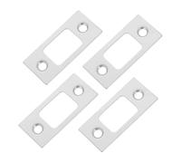 EXHUMKY 4pcs Stainless Steel Door Latch Striker Plates with Screws Deadbolt Strike Plate for Front Door Replacement Enhanced Lock Performance Accurate Latch Alignment