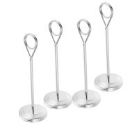 EXHUMKY 4pcs Table Number Holders Elegant Ring-Clip Menu Stands for Restaurants Weddings Events Mirror Finish Place Card Stands for Tabletop Use