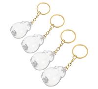 EXHUMKY 4pcs Transparent Dog Hair Memorial Keepsake Keychains Clear Pet Hair Collector Charms for Cherished Memories Portable Storage Box Pendants for Dog Lovers