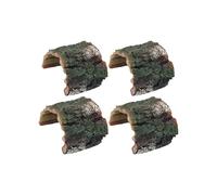 EXHUMKY 4PCS Turtle Basking Dock Set with Realistic Resin Rock Cave, Turtle Hideout Shelter and Lizard Resting Platform for Aquarium and Reptile Tank Accessories
