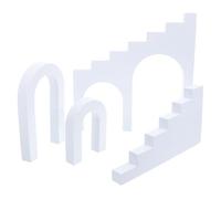 EXHUMKY 4pcs White Foam Photography Background Prop Set for Makeup Tools and Small Products, Compact and Convenient to Carry, for Professional Photography Sessions and Product Display