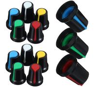 EXHUMKY 50Pcs Electric Guitar Potentiometer Knobs Set 6Mm Inner Diameter Volume Tone Control Caps Multi-Color Red Yellow White Green Blue for Guitar and Bass Accessories