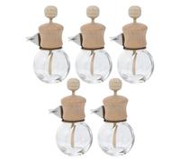 EXHUMKY 5pcs Car Diffuser Vent Clip Air Freshener Bottles 10ml Refillable Essential Oil Aromatherapy Perfume Bottles with High Waist Flat round Design for Car Interior Fragrance