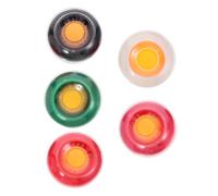 EXHUMKY 5pcs Finger Sponge Moistener Set for Money Counting - Round Sponge Finger Pads in Red, Black, Green, Pink, White - for Bank Office and Cash Handling