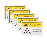 EXHUMKY 5pcs High Temperature Warning Labels 60x40mm Caution Hot Surface Stickers Self-adhesive Safety Warning Signs for Mechanical Equipment Industrial Use