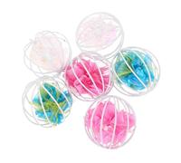 EXHUMKY 6pcs Crinkle Cat Balls Colorful Interactive Pet for Indoor Cats Durable Safe Crinkle Paper Balls for Engaging Owner Play for Kittens