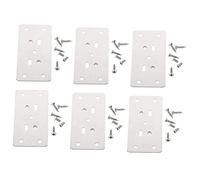 EXHUMKY 6pcs Stainless Steel Hinge Repair Plates Durable Mending Plates for Cabinets Cupboards Furniture Easy Installation Resistance Multi Design