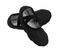 EXHUMKY Ballet Flats Soft Sole PU Leather Dance Shoes No-tie Ballet Practice Shoes for Yoga Gymnastics Black