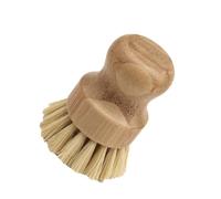 EXHUMKY Bamboo Wok Cleaning Brush with Sisal Bristles Short Handle Kitchen Cleaning Tool for Grease and Oil Removal Sturdy Brush for Wok
