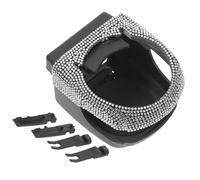EXHUMKY Car Cup Holder for Air Vent with Rhinestone Design, Black Plastic Material, Provides Stability and Stores Bottles, for Car Interior Use