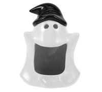 EXHUMKY Ceramic Hamster Hideout Ghost Design Summer Cooling Nest for Small Pets for Hamsters Chinchillas and Guinea Pigs Fun Halloween Decor