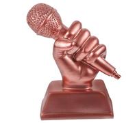 EXHUMKY Copper-tone Microphone Singing Competition Trophy for Music Award Adornment with Smooth Surface Creative Resin Craft Participation Trophy for Boys