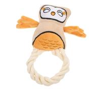 EXHUMKY Cotton Rope Owl Plush Toy for Dogs Interactive Squeaky Chew Toy for Small Dogs and Safe Material Promotes Healthy Chewing and Oral Hygiene