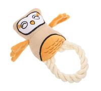 EXHUMKY Cotton Rope Squeaky Owl Dog Toy Interactive Plush Dog Chew Toy Safe for Puppies