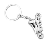 EXHUMKY Creative 3d Silver Roller Skating Shoe Keychain Pendant, Roller Skate Key Ring Accessories for Women, Party Favors and Key Holder Charm for Wallets and Bags