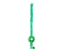 EXHUMKY Creative Flower Design Pet Collar with Bell for Cats and Dogs Fashionable Neck Chain Green for Parties and Everyday Use