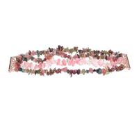 EXHUMKY Delicate Elastic Watch Wristband Compatible with Fitbit Smartwatch Comfortable Breathable Jewelry Stone Strap with Agate Crystal Pearl Inlaid Metal for Stylish Wear