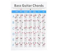 EXHUMKY Electric Bass Chord Chart Large Coated Guide for Beginners Practical Four-string Bass Guitar Learning Reference for Classroom and Home Practice