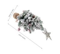 EXHUMKY Flocking Christmas Tree Christmas Decorations Candy Cane Ornaments Mini Snow Cotton Linen Silver