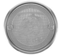 EXHUMKY French Fries Serving Plate Silver Platter Stainless Steel with Oil Drain Filter, Thickened Sturdy Food Storage Plate Simple Shape for Banquet and Restaurant Use