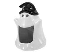 EXHUMKY Halloween Decorations Ceramic Hamster Nest Ghost Shaped Bed Cooling House for Summer Resting Spot for Small Pets