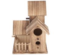 EXHUMKY Hanging Wooden Parakeet Nesting Cottage Natural Bird House for Birds Finches Lovebirds Chic Outdoor Garden Decor Easy to Clean All Weather Durable Design