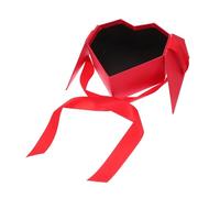 EXHUMKY Heart Shaped Box with Lid for Valentine Day Weddings and Romantic Celebrations Elegant Floral Packaging for Bouquets and Special Moments Red