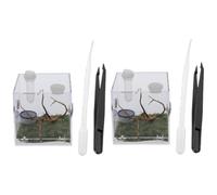 EXHUMKY Jumping Spider Breeding Box Acrylic with Tweezers and Dropper 2 Sets Material, Breathable Hole Design for Small Insects and Spiders